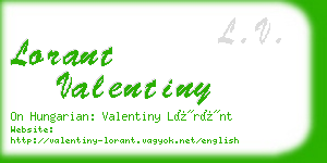 lorant valentiny business card